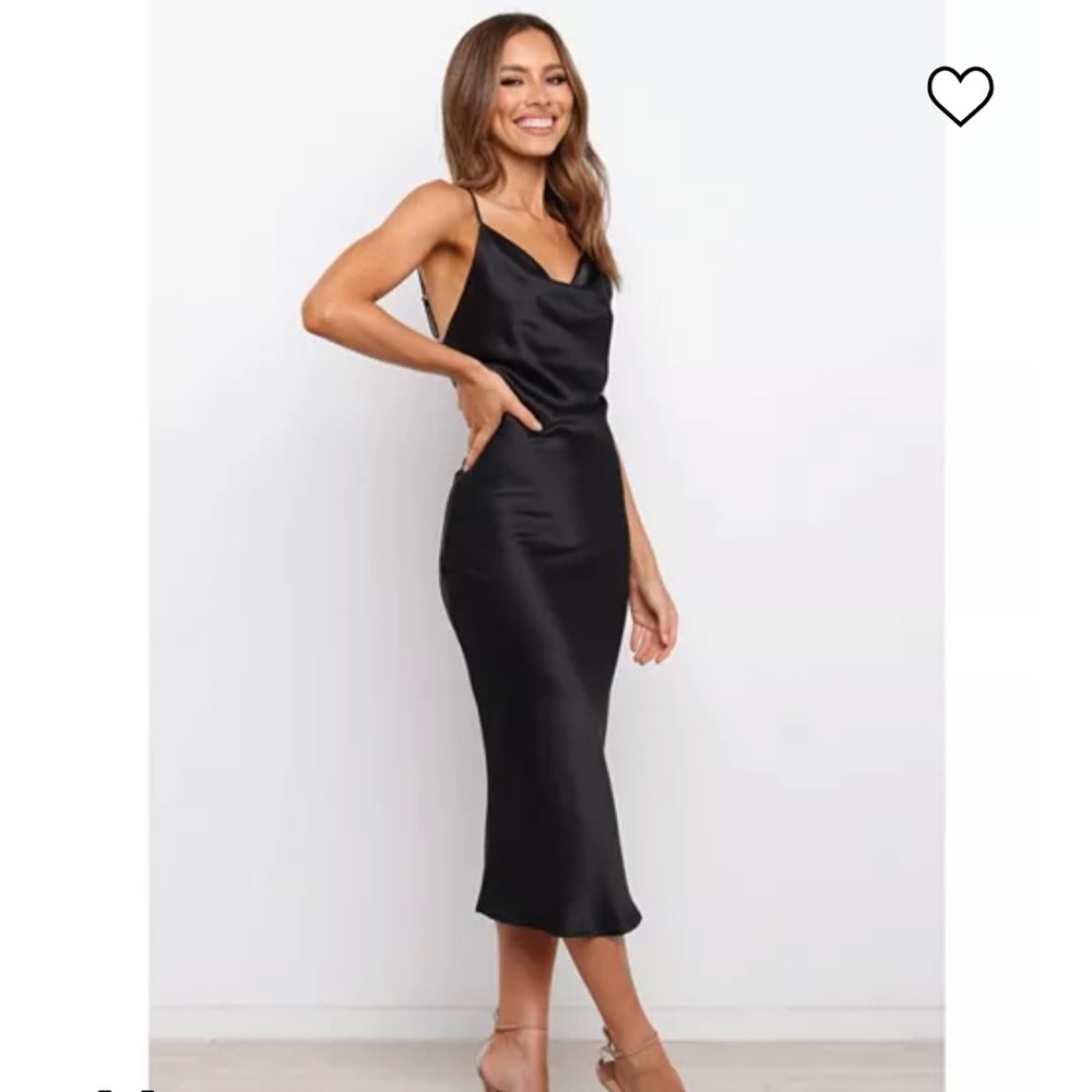 Petal & Pup black Persia cowl neck midi dress